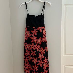 RW&CO. Black and Red Floral Maxi Dress